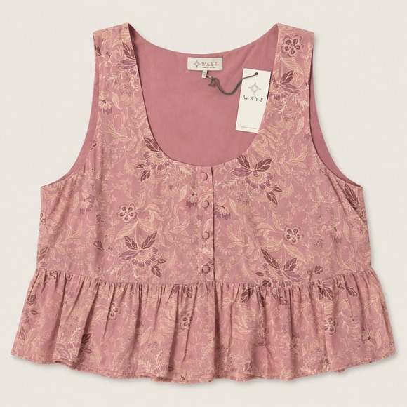 Wayf Tops - Anthropologie Wayf Romantic Floral Peplum Blouse (XL) NWT Cottagecore Feminine